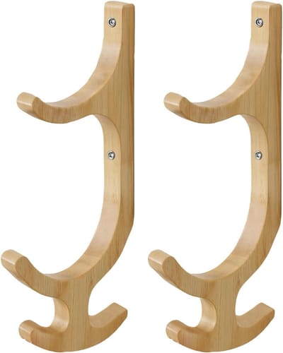 Houten Mat Houder - Fitness Organizer - Sportspullen Opbergen - Ruimtebesparend Ontwerp - 40.7 x 33 x 33 cm