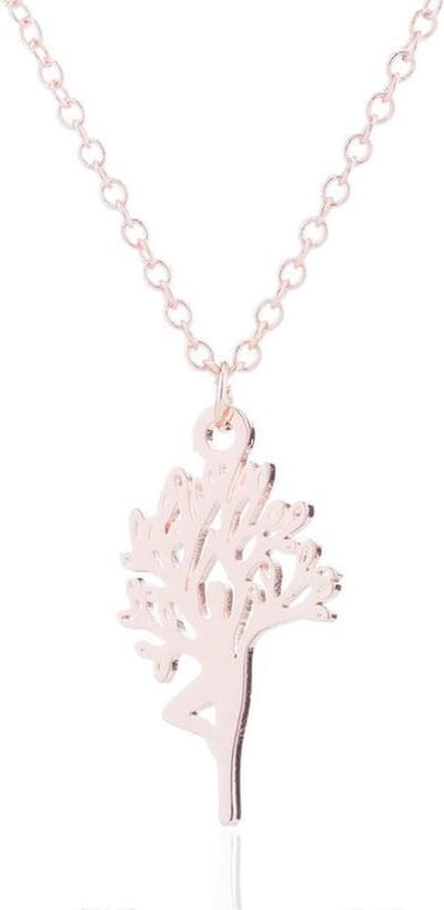 24/7 Jewelry Collection Yoga Boom Ketting - Rosé Goudkleurig