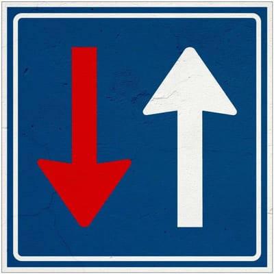 Voorrang op tegemoetkomend verkeer bord - F6 | Sign Again materiaal | 10 x 10 cm