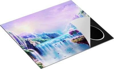 Chefcare Inductie Beschermer Kleurrijke Sprookjes Waterval - Abstract - 60x50 cm - Afdekplaat Inductie - Kookplaat Beschermer - Inductie Mat