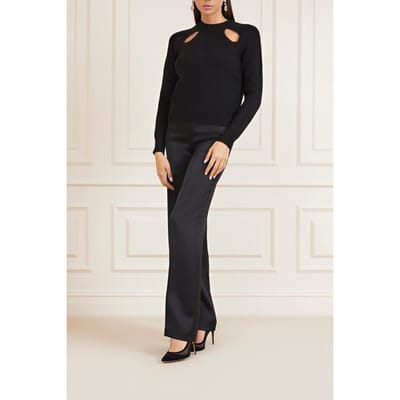 GUESS Marciano By  Meryl Cut Out Top Sw Jet Black Taglia: XXS | Maglioni a maglia Outlet | Donna | Nero