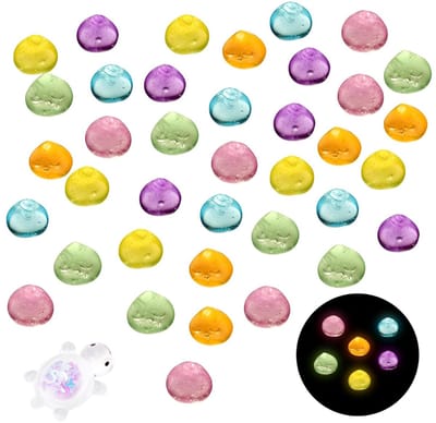Set van 50 Herbruikbare Glanzende Kleurige Glow in the Dark Steentjes voor Tuindecoratie en Aquariums, Perfect voor DIY Projecten