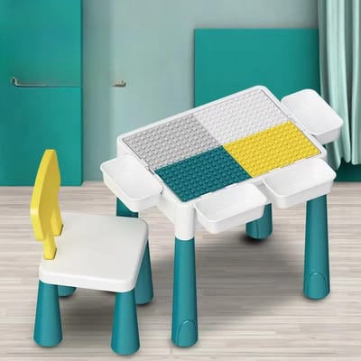 Bouwsteen Tafel Grote Deeltjes Gemonteerd Educatief Kinderspeelgoed Baby Multifunctionele Leertafel voor Mannen en Vrouwen 35*28*18cm