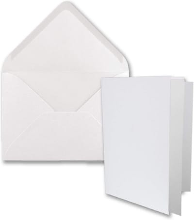 Vouwkaarten set 100 stuks - B6 - wit - 115 x 170 mm - met enveloppen en inlegpapier - dubbele kaart