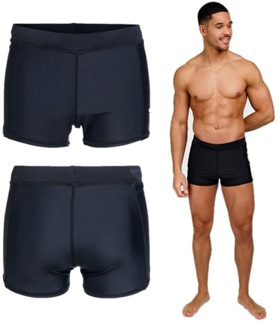 Brunotti - Samier-Logo - Strakke Zwembroek Zwart - Heren - Sportieve Zwem Trunk - Flexibele Fit - L