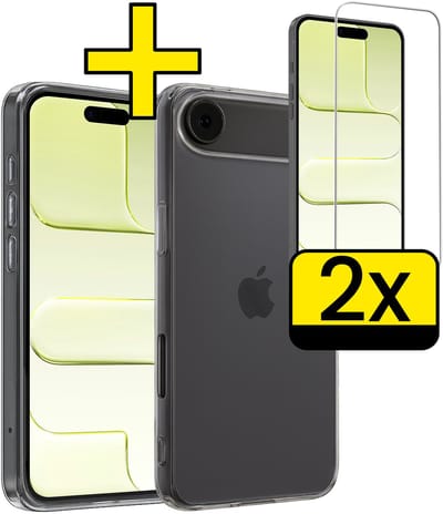 Hoesje - Met 2x Screenprotector - Geschikt voor Apple iPhone Air - Sterk & Shockproof - Back Cover - Siliconen Case - Telefoon Hoes - Telefoonhoesjes - Transparant