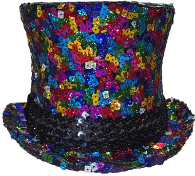 Hoge Hoed - Sequin Fiesta - Disco Pailletten - Volwassenen - Unisex - Maat 58