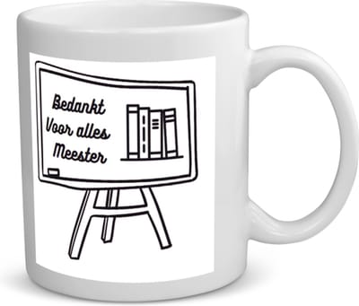 Bedankt voor alles meester Mok met opdruk Docent cadeau - Meester en juffen dag - cadeautjes - Meesterdag cadeau - cadeau meester - einde schooljaar - afscheid - 350 ML inhoud