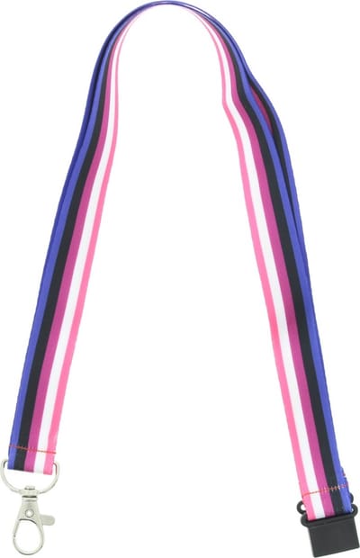 Zac's Alter Ego Sleutelkoord/Lanyard 90cm Genderfluid with Detachable Keyhook Multicolours