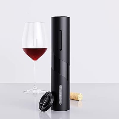 Thijox - Elektrische Kurkentrekker - Professionele Flesopener - Draagbaar met Aluminium Snijder - Voor Wijn, Feesten, Camping en Keuken - Inclusief Cu