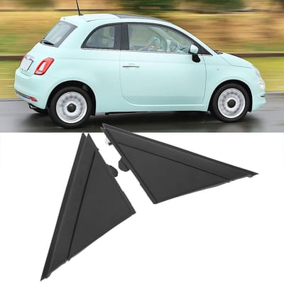 Door Spiegel Cover voor Fiat 500, Matte Zwarte Afwerking, Vervangingsplaat voor Buitenste Spiegel, Geschikt voor 2012-2017 Modellen, Inclusief Accessoires en Montagehandleiding