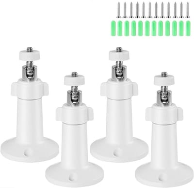 Muurbevestiging Camera - Camera Houder - Beveiliging Thuis - 360 Graden Draaibaar - 4 Sets - Wit