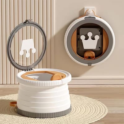 Allecto - Reispotje voor peuter - Draagbaar toiletbril - Compact en lichtgewicht - Grijs - Opvouwbaar potje - Perfect voor reizen en kamperen