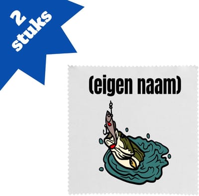 Akyol - vis met eigen naam brillendoekjes - Vis - vissen liefhebbers - iemand die houdt van vissen - verjaardag - cadeau - kado - geschenk - 17,8 bij 17,8 cm - 2 stuks
