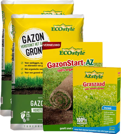 ECOstyle Gazon Aanleg Bundel - Totaalpakket voor het Aanleggen van een Nieuw Gazon - Voor 25 m2