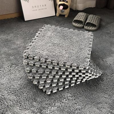 Interlocking Foam Carpet Tegels 30x30cm - Zachte Puzzle Vloermat voor Woonkamer en Slaapkamer - 10/20 Stuks in Grijs, Duurzaam en Comfortabel