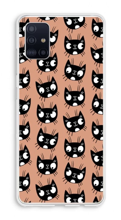 Case Company® - Hoesje geschikt voor Samsung Galaxy A51 4G hoesje - Kat - Soft Cover Telefoonhoesje - Bescherming aan alle Kanten en Schermrand