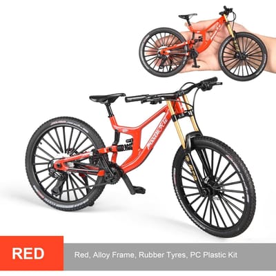1:8 Schaal Mini Legering Vinger Mountainbike - Diecast Simulatie Speelgoed Met Schokdemping Voor Verzameling