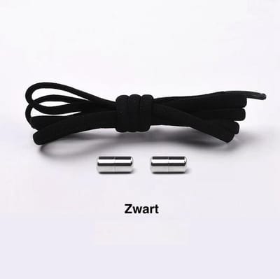 Elastische Veters â€“ Sport veters â€“ Vastdraaien - Schoenen Sneakers â€“ Zwart
