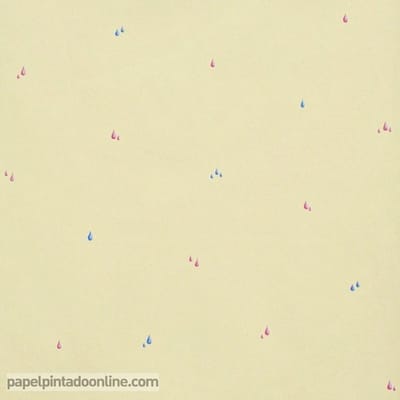 Four Friends - Behang Kinderkamer - Babykamer - Behangpapier - Kinderbehang - Druppels - 0,53 x 10,05M.