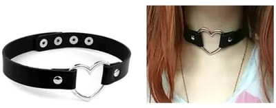 CHPN - Choker met hartje - Sexy halsband - Zwart - BDSM - Rollenspel- BDSM Scene - Kunstleer met hartje - Hals band - Vastbinden - Ketenen