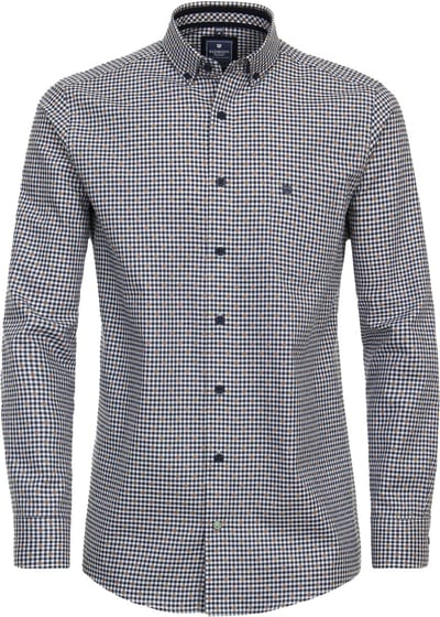 Redmond comfort fit overhemd - twill - blauw geruit