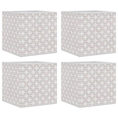 vidaXL - Opbergboxen - 4 - st - inklapbaar - 32x32x32 - cm - ongeweven - stof - crème