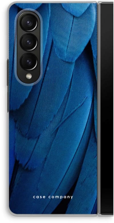 Case Company® - Hoesje geschikt voor Samsung Galaxy Z Fold4 hoesje - Pauw - Soft Cover Telefoonhoesje - Bescherming aan alle Kanten en Schermrand