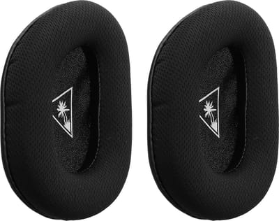 kwmobile 2x oorkussens geschikt voor TurtleBeach Beach Recon 70 koptelefoon in zwart / wit - Voor over-ear hoofdtelefoon