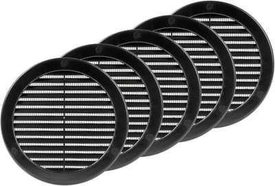 Ventilatierooster Rond - Afdekking Ventilatie - Luchtstroom Beheer - Ingebouwd Insectengaas - 6 Inch Opening - Zwart