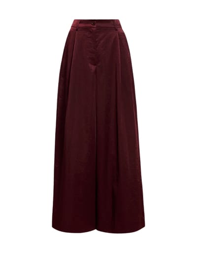 Essentiel Antwerp Wide Leg Pants Pantalons Bordeaux Karmen