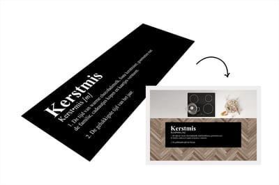 Keukenloper - Loper keuken - Kerst - Quotes - Kerstmis definitie - Woordenboek - Spreuken - 150x50 cm - Keukenloper vinyl