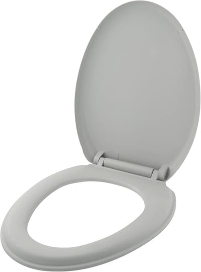 Toiletbril met deksel-Tijdloos grijs-kunststof-Universele maat. WC bril