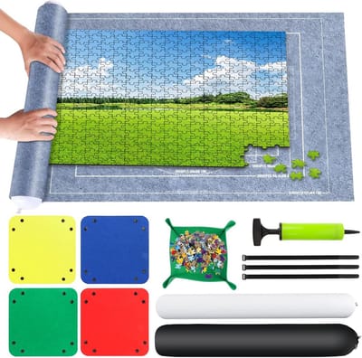 Draagbare Puzzelmat van Vilt voor Grote Puzzels tot 1500 Stukjes - Inclusief Opbergtas en Accessoires