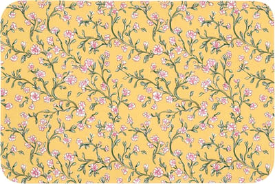 Badmat 90x60 cm - Antislip - Bloemen - Motief - Geel - Badmatten voor badkamer - Badkamermat - Douchemat - Badkamer mat