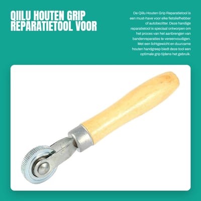 Dailygoods- Reparatieset - Houten/Metaal Reparatietool - Voor Fietsbanden - Lichtgewicht - 4 cm Wiel - 18 cm Lengte - Bandreparatieset
