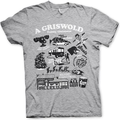National Lampoon's Christmas Vacation Heren Tshirt -S- Icons Grijs