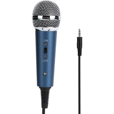Bedrade Condensator Microfoon 3,5 mm met U-vormige 3,5 mm o Adapter voor Computer Karaoke(Blauw ) blauw