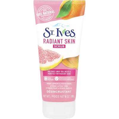 St. Ives, Radiant Skin Scrub, Pink Lemon & Mandarin, 170G(6Oz) pink