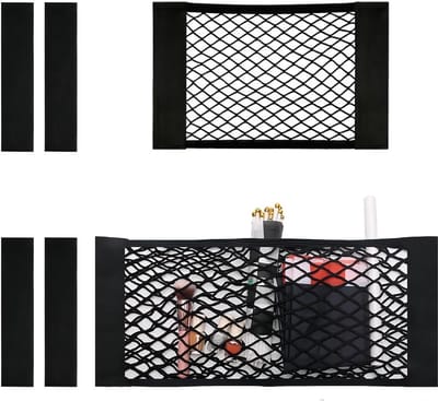 Famanu – Set van 2 universele kofferbaknetten – 40 x 25 cm en 60 x 25 cm – Met klittenbandsluiting