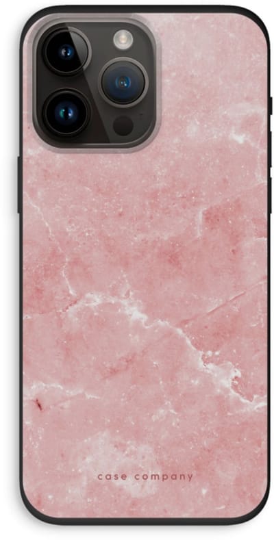 Case Company® - Hoesje geschikt voor iPhone 14 Pro Max hoesje - Roze marmer - Biologisch Afbreekbaar Telefoonhoesje - Bescherming alle Kanten en Schermrand