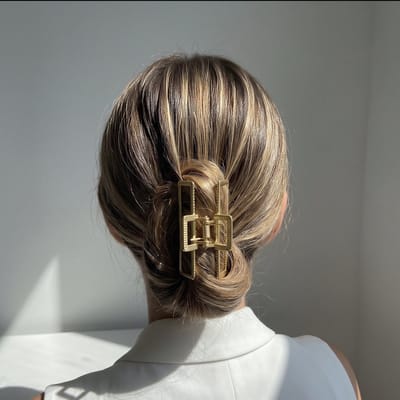 YOSMO Metalen Haarklem - Goud - Rechthoekig - Open Model Middelgroot Haarclip - 7 cm