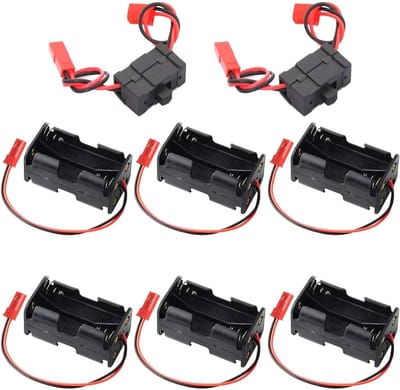 Accubox voor RC Auto's met JST Plug, Geschikt voor 4 AA Batterijen en Ontvanger Schakelaar voor HSP 1/8 en 1/10 Crawlers en Trucks