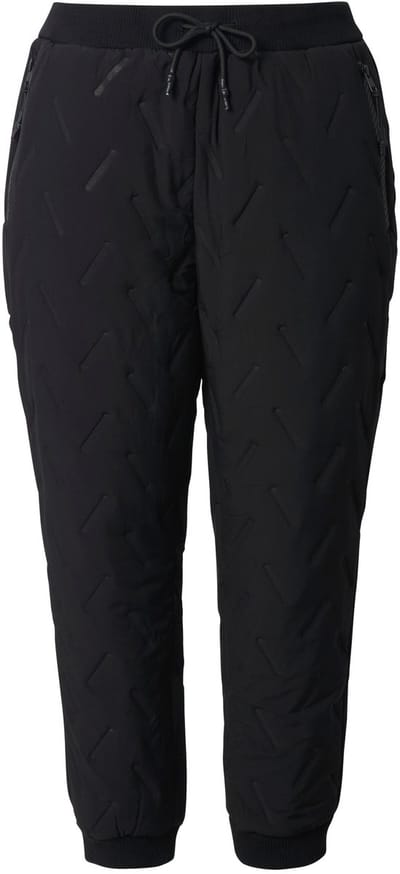 Ulla Popken - Dames - Functionele joggingbroek ritszakken geribbelde zoom - Zwart - Maat 42
