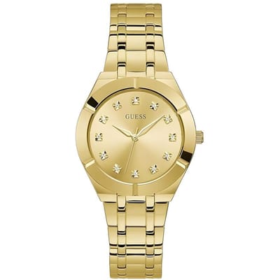 Guess Gouden Roestvrijstalen Band Dames Quartz Horloge - GW0114L2 goud