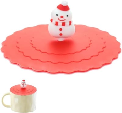 Herbruikbaar siliconen deksel voor bekers van 10 cm - Leuk deksel met zuignap, stof- en lekvrij - Accessoires voor thee- en koffiebekers - Bekeraccessoires voor thuis en in de keuken