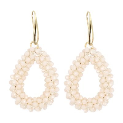 Lajetti - Druppel Oorbel Zachtroze - Dames Oorbellen - Beaded Earrings