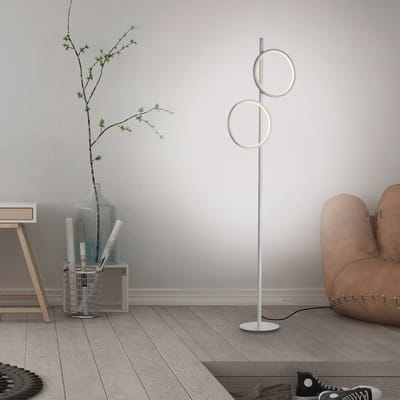 JUST LIGHT. GmbH LED vloerlamp Mini-Ritus, zilver, ijzer, 2 ringen