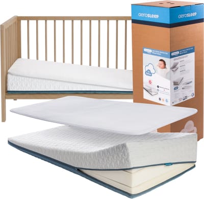 AeroSleep® Premium 2-in-1 matraspakket: Babymatras + 3D matrasbeschermer - 140 x 70 cm