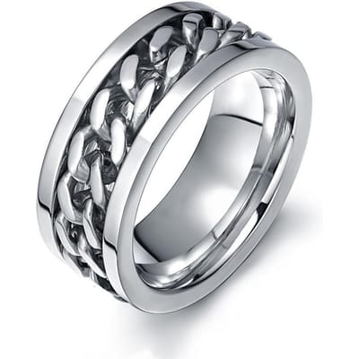 Vnox 8mm Roterende Kettingring Voor Mannen Vrouwen Roestvrij Staal Flexibele Spinner Schakel Casual Fraternale Ringen Mannen Sieraden Anel 10